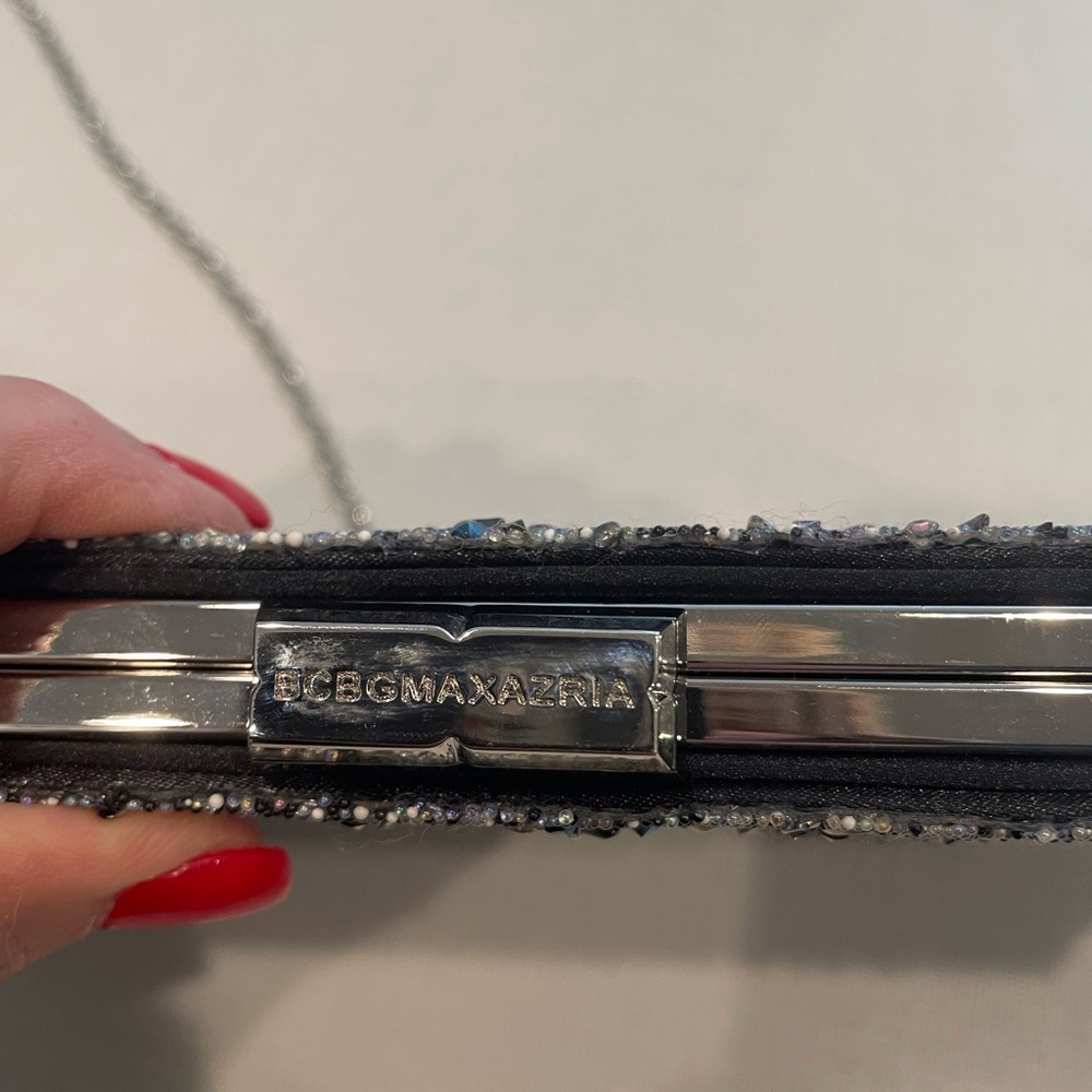 BCBGMAXAZRIA Evening Clutch clutch, blue multi beads and gold flecks